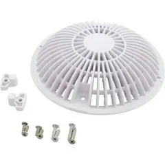 AquaStar Pool Products Main Drain Grate, Retro 8" Round, MoFlow, w/Hardware, White | R8MF101 Fresh Stock