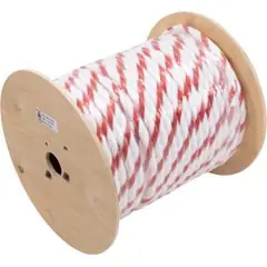 Today Only Polypropylene Rope, 3/4"Dia, 2 White 1 Red Strand, 300Ft | PPR34300RW