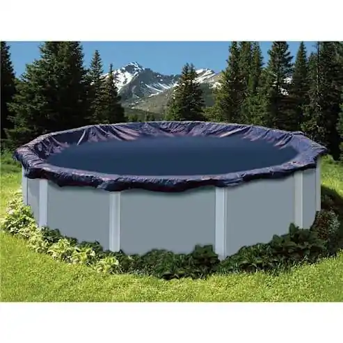 Genuine Swimline Deluxe 30' Round Above Ground Winter Pool Cover, Blue/Black, 8 Year Warranty | PCO834