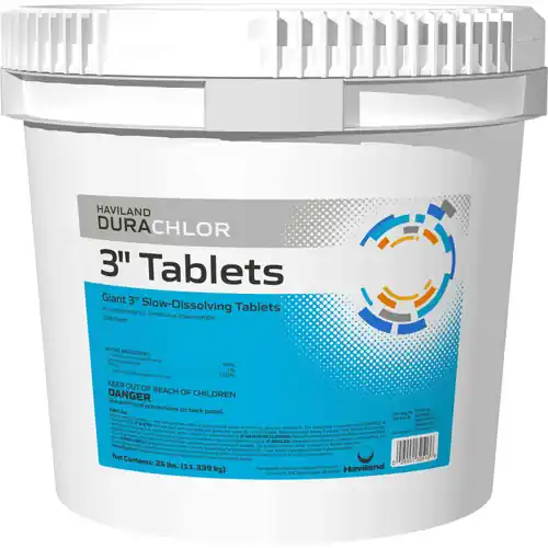 Durachlor 3-Inch Chlorine Tablets - 25lbs – Slow-Dissolving Pool Sanitizer Limited Offer