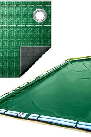 Swimline CO122545RS Supreme Guard In Ground Solid Winter Cover Kit, 20 Ft. x 40 Ft., Green, Rectangle, 4 Ft. x 14 Ft., Right Step, with 5 Ft. Overlap Price Cut