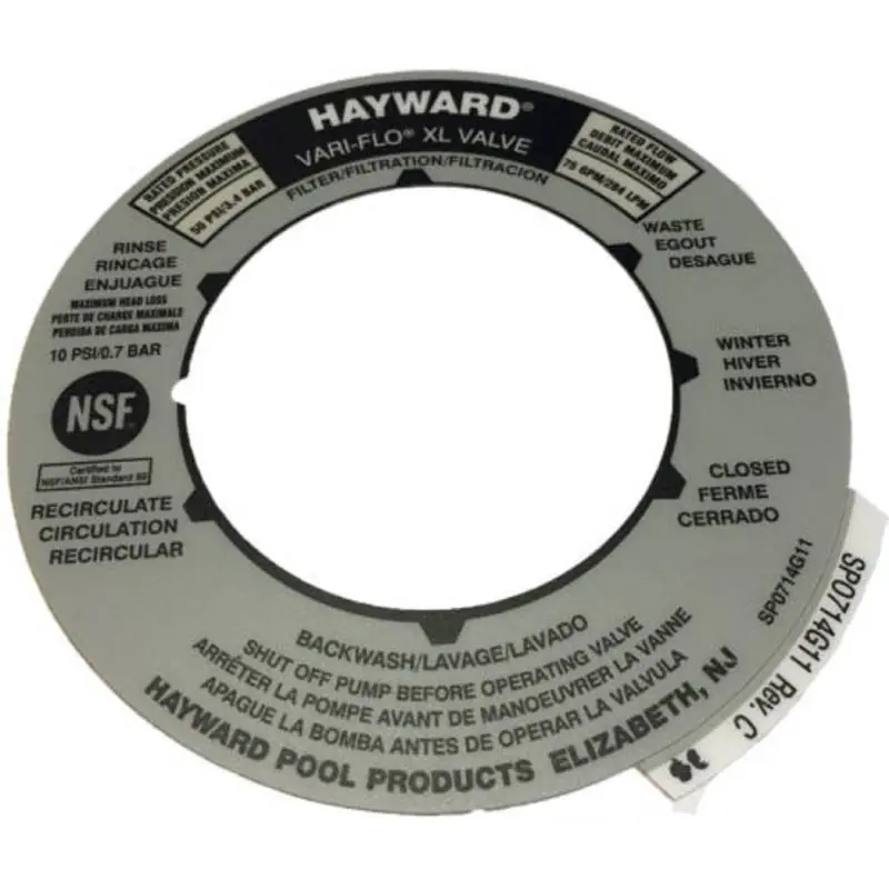 Hayward SPX0714G Multiport Valve Position Label Budget