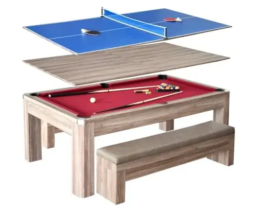 Newport 7 Ft Pool Table Combo Set with Benches and Top Limited Time