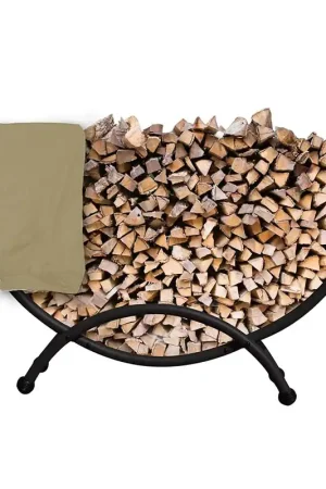 Same Day Shipping Deluxe Steel Firewood Storage with Cover