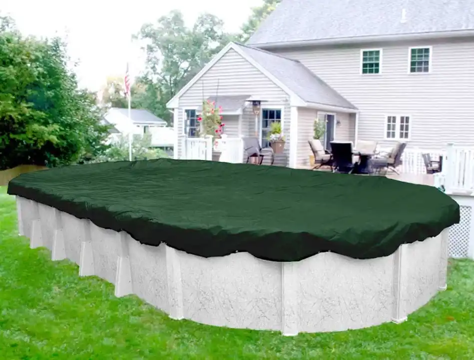 Swimline PCO121935 Supreme Guard Above Ground Solid Winter Cover Kit, 16 Ft. x 32 Ft., Green, Oval, with 3 Ft. Overlap Crafted