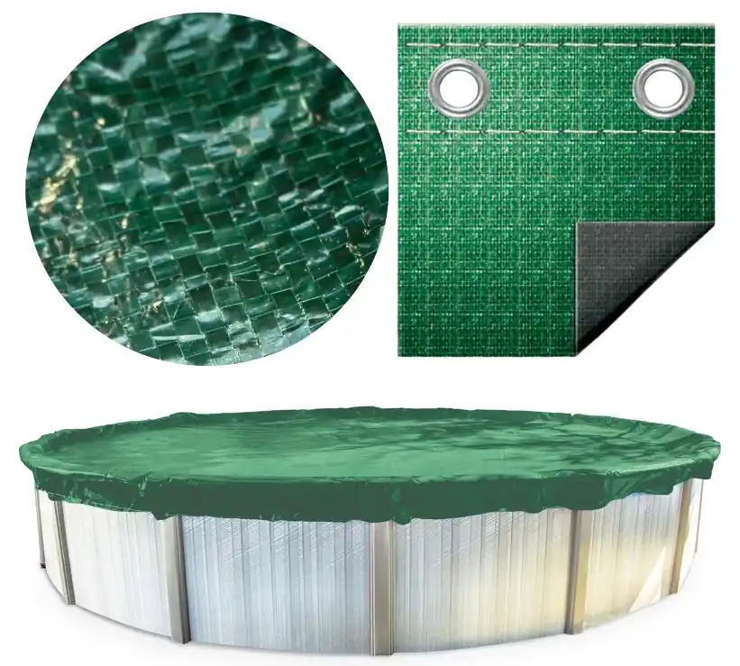 In Demand Swimline PCO121833 Supreme Guard Above Ground Solid Winter Cover Kit, 15 Ft. x 30 Ft., Green, Oval, with 3 Ft. Overlap