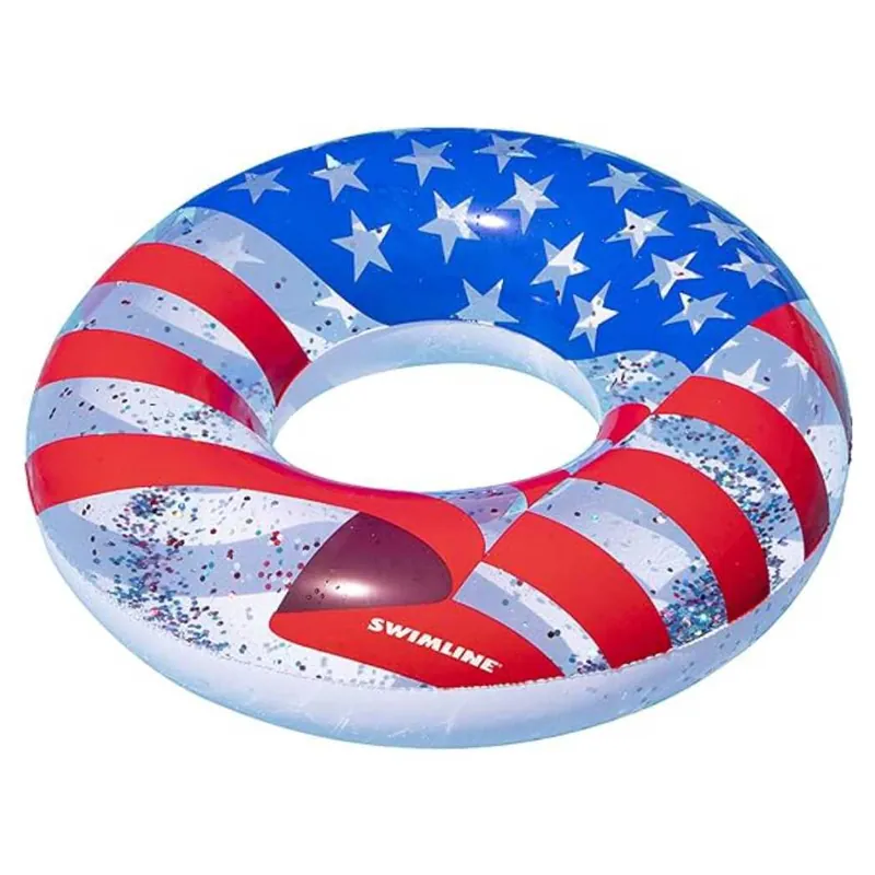 Swimline 90199 Americana Glitter Inflatable Ring Tube Float Affordable
