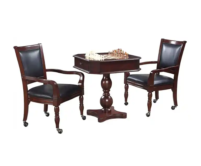 New Release Fortress Chess, Checkers & Backgammon Table & Chair Set in Mahogany