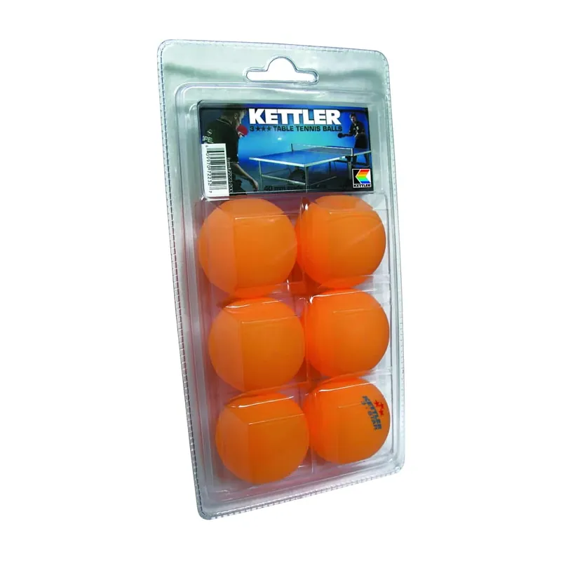 Kettler 6 Pack of Orange 3 Star Table Tennis Balls Flash Sale
