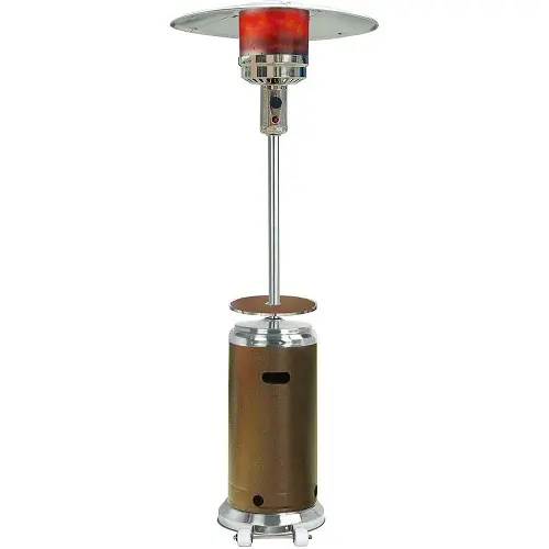 Hanover 7ft 48k BTU Steel Umbrella Propane Heater in Bronze/Stainless Steel Price Cut