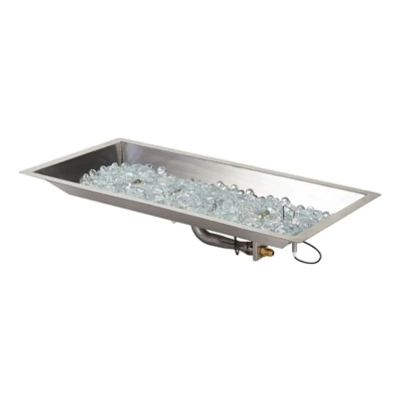 Outdoor Greatroom CF1224 Rectangler Crystal Fire Burner, Stainless Steel Deal