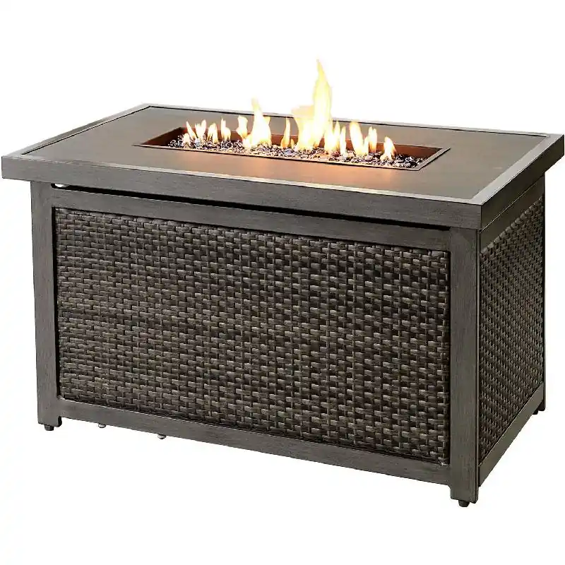 Mod Furniture Pasadena Rectangle KD Gas Slat Top Fire Pit Today Only