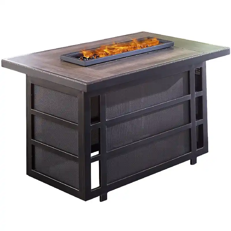 Chateau Rectangle Fire Pit: Sling/Aluminum Base with Drop-in-Tile Top Premium