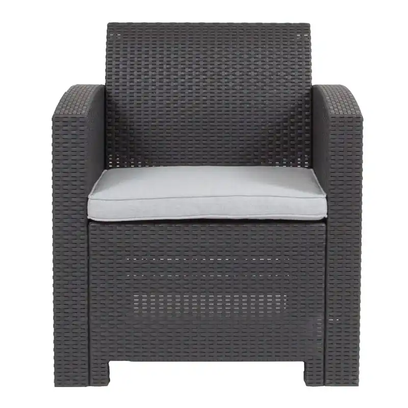 Place Order OSC Designs OSCHAWDG Faux Rattan Patio Lounge Chair, Dark Gray