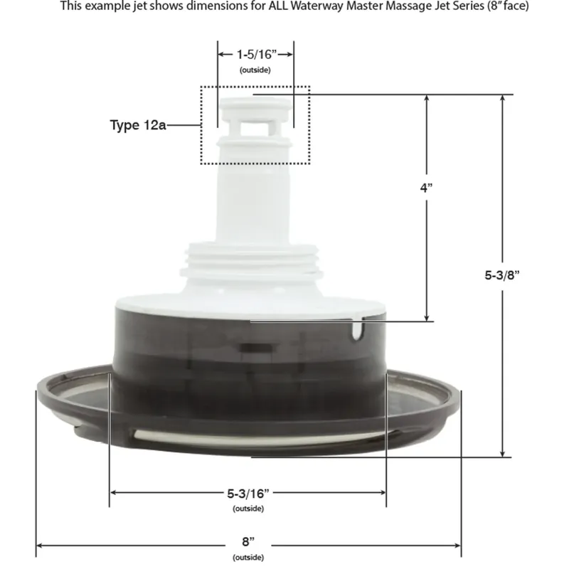 Jet Intl, WW Master Massage, Swirl, 8"fd, SS/Blk Price Cut
