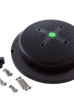 Main Drain Grate, Retro 8" Rnd, Sumpless, w/Hardware, Blk Secure Checkout