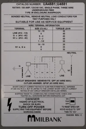 Hassle-Free Returns Load Center, GFCI Disconnect, 115v/230v, DP, 60A