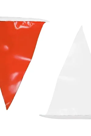 Affordable Backstroke Flag Set,48 18"X 12" Pennants, 105Ft, Red/White