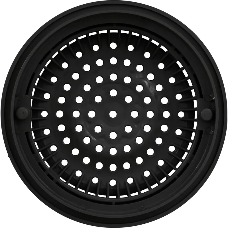 Top Rated Main Drain Grate, WW Anti Vortex, 8" Rnd, w/Collar, Black