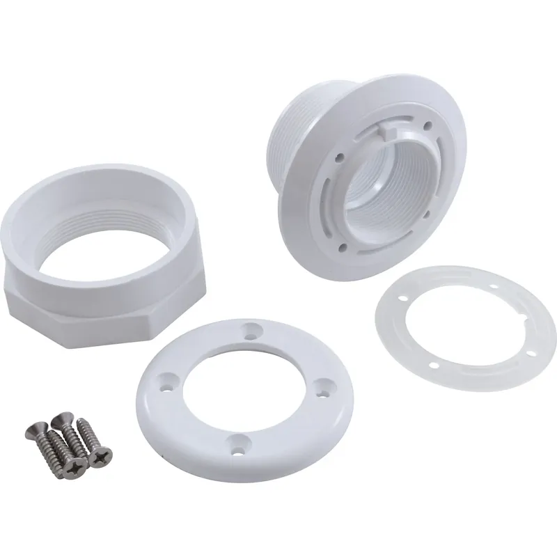 Professional Grade Wall Fitting, WW, Vinyl Liner, 3"hs, 1-1/2"fpt, 3-1/2"fd,Wht
