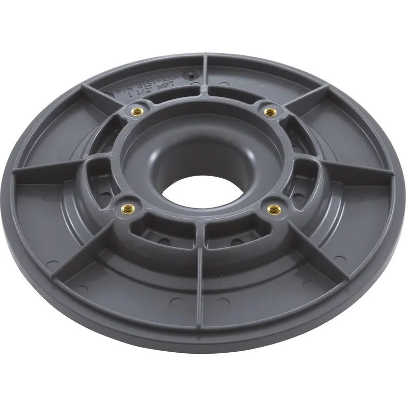 Markdown Wall Fitting, 6" dia, 1-7/8"hs, 1-1/2"mpt, Dk Gray