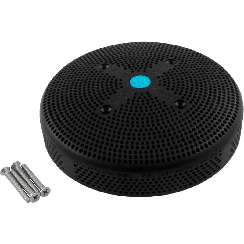 Suction Cover, HydroAir Repl, 6", 224gpm, w/Screws, Black Secure Checkout