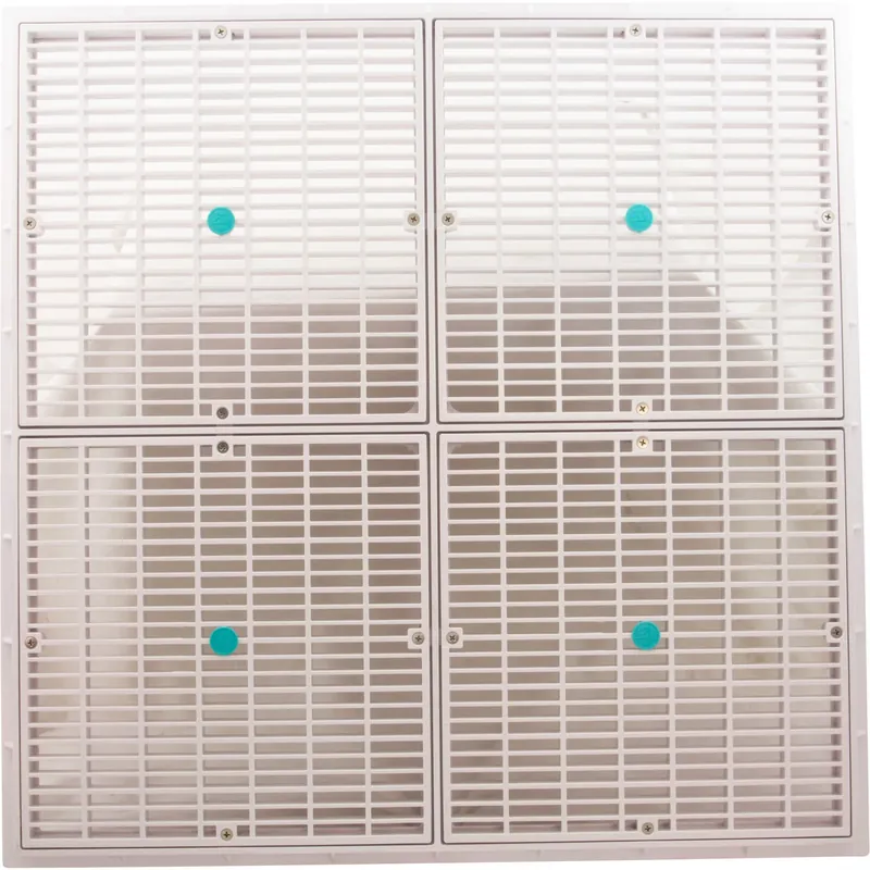 Drain Grate, 4-12" Sq, w/ 24" Sq Frame, Anit Entrap, White Weekend Sale