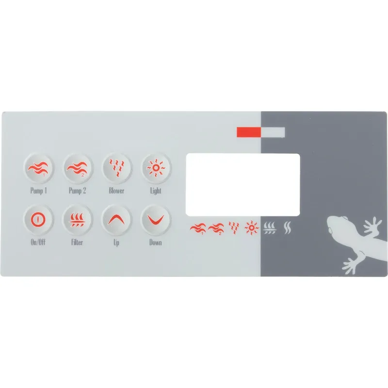 Overlay, Gecko TSC-8-GE1, 8 Button, P1, P2, Bl, Lt, Filter New Arrival