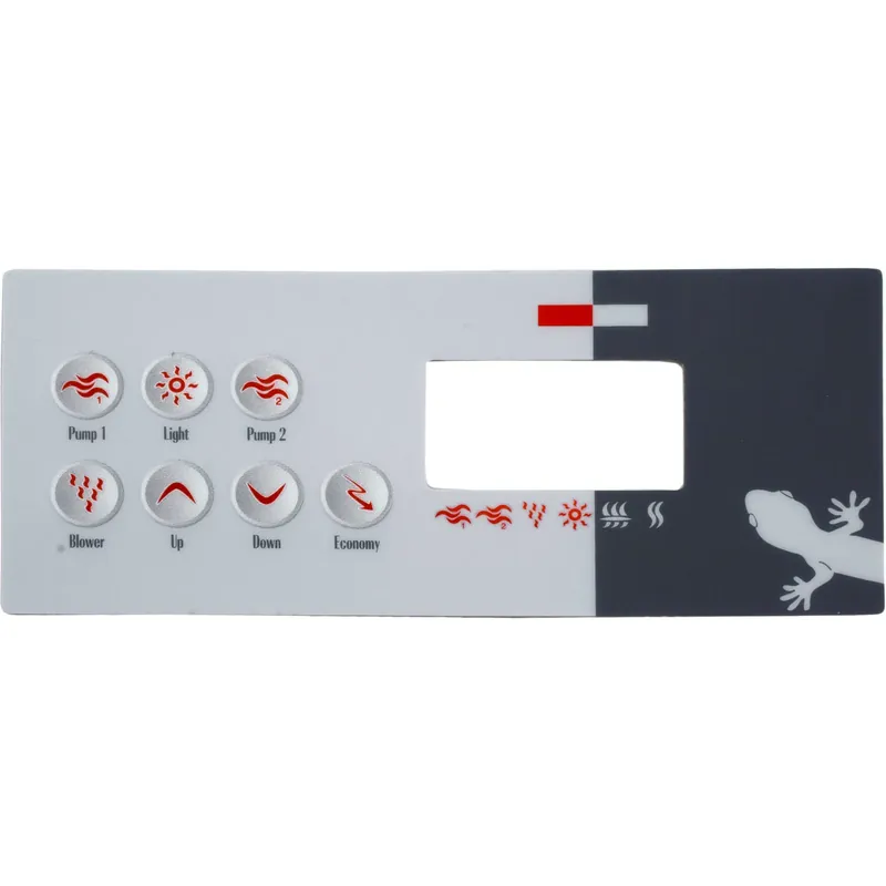 Overlay, Gecko TSC-8-GE2, 7-Button, P1, P2, Bl, Lt Low Price