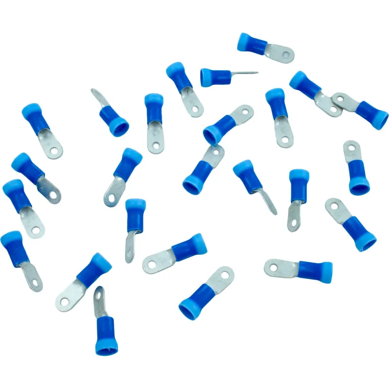 Ring Terminal, 6 AWG, #10 Stud, Blue, Quantity 25 Discount