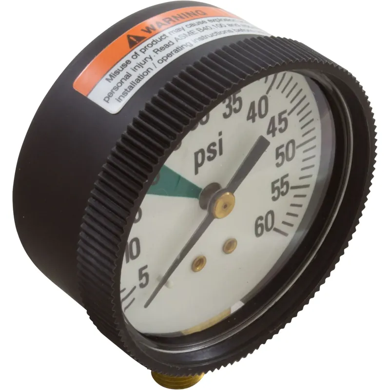 Pressure Gauge, Zodiac Ray-Vac/DM Hose, 60 psi, Bottom Mount Latest