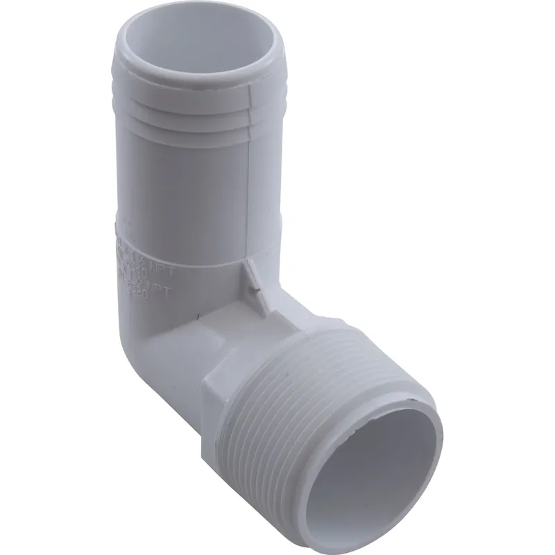 Free Returns 90 Elbow, 1-1/2" Male Pipe Thread x 1-1/2" Barb
