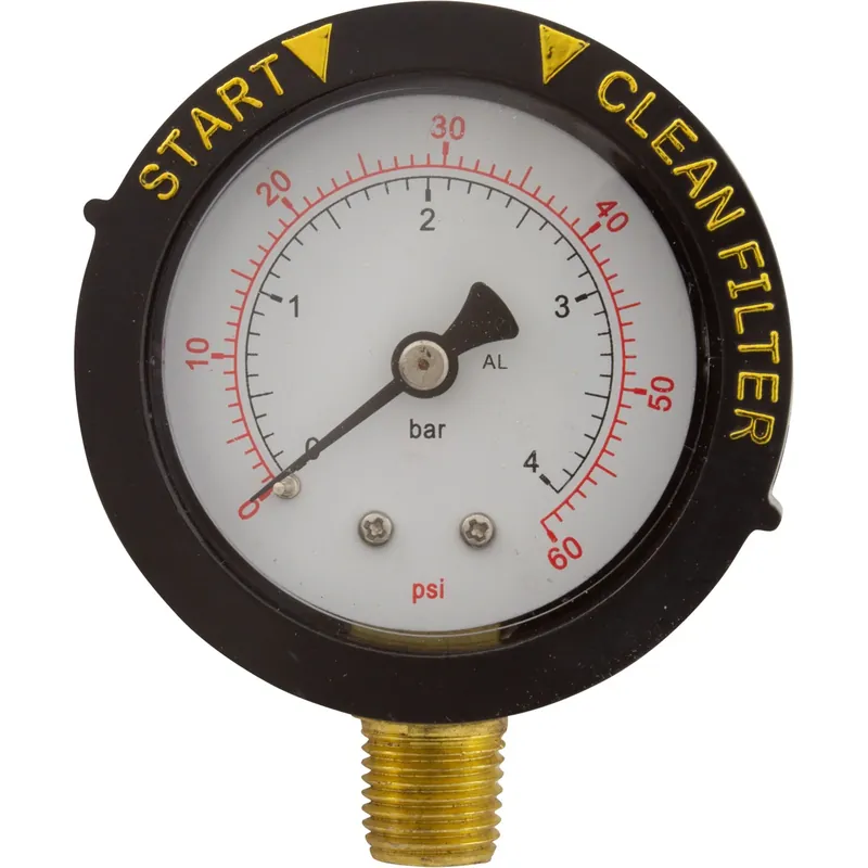 Hassle-Free Returns Pressure Gauge,Pentair,1/4"mpt,0-60psi,Bottom Mount,Adj Face