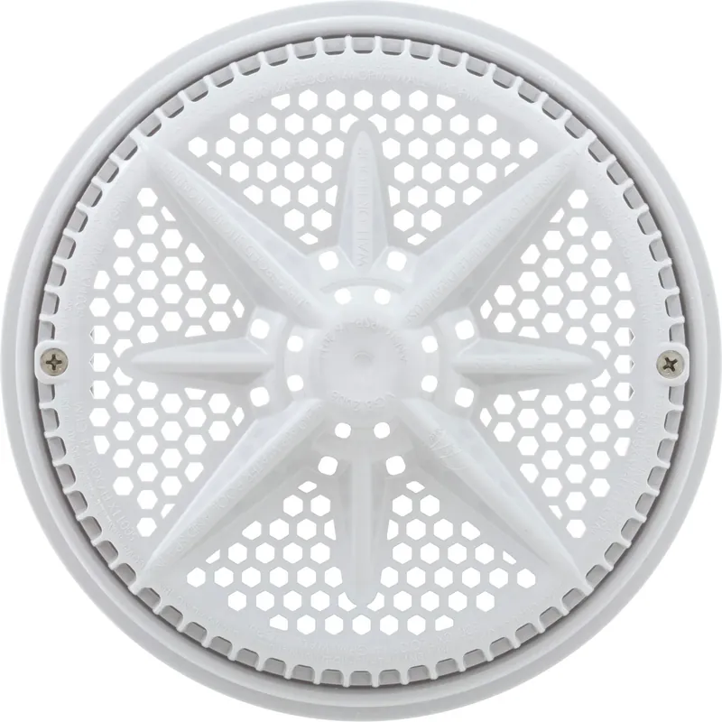 Discount Main Drain Grate,PentairStarGuard,8",112gpm,White,Long Ring