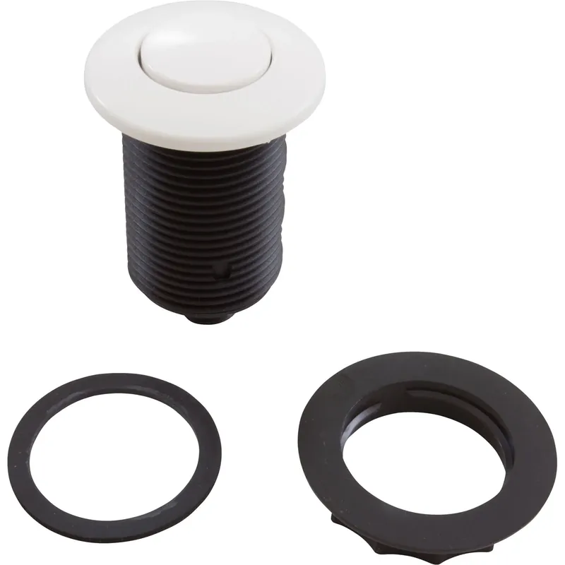 Must Have Air Button, Tecmark, Low Profile, 1-1/4 Hole Size, White