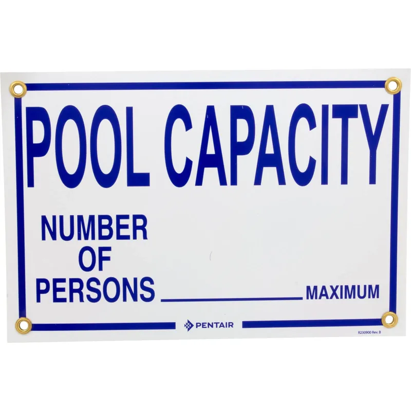 Sign, Pool Capacity, 18" x 12" Popular